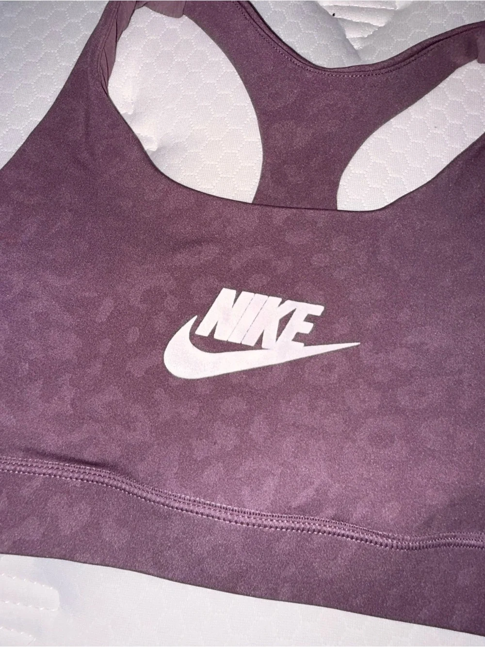 51. Nike Women's Purple Racerback Sports Bra - Picture 3 of 6